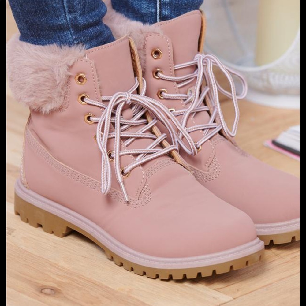 Fur Lined Combat Winter Ankle Booties